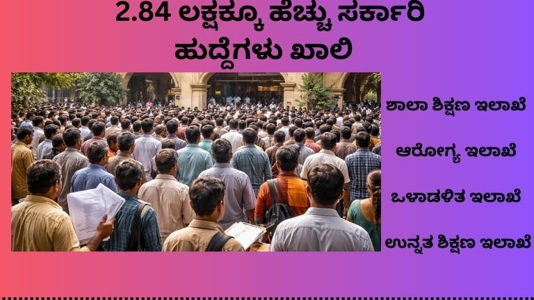 2.84 ಲಕ್ಷ ಖಾಲಿ ಹುದ್ದೆಗಳು